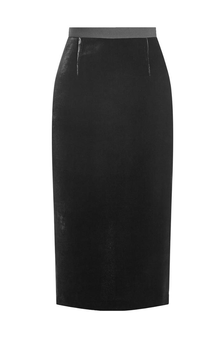 Roland Mouret Roland Mouret Velvet Pencil Skirt With Silk