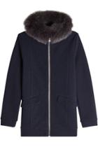 Woolrich Woolrich Jacket With Wool, Cotton And Fur-trimmed Hood