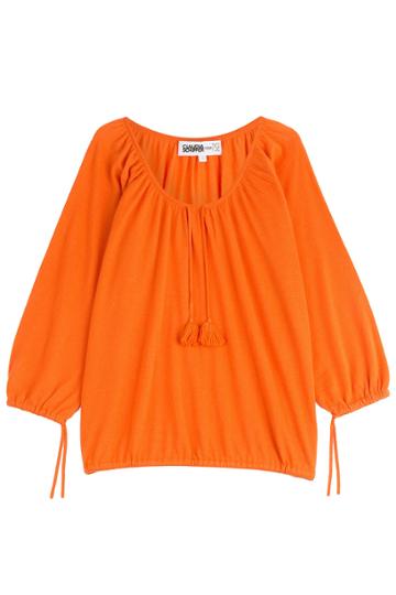 Claudia Schiffer For Tse Claudia Schiffer For Tse Bracelet Sleeve Peasant Cashmere Pullover - Red