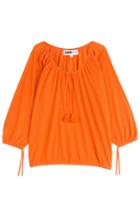 Claudia Schiffer For Tse Claudia Schiffer For Tse Bracelet Sleeve Peasant Cashmere Pullover - Red