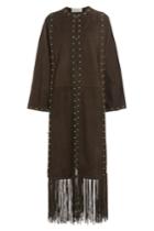 Valentino Valentino Suede Coat With Fringe - Brown