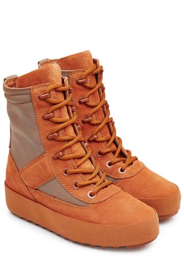 Yeezy Yeezy Suede Boots With Mesh - Red