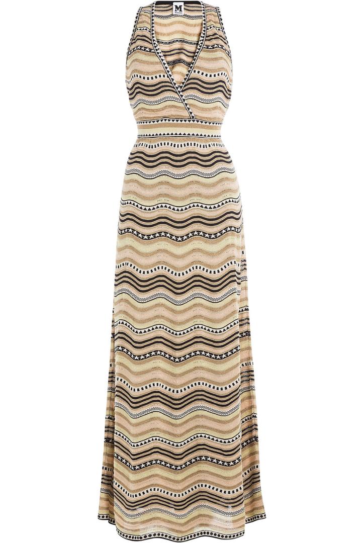 M Missoni M Missoni Cotton-blend Printed Max-dress - Gold