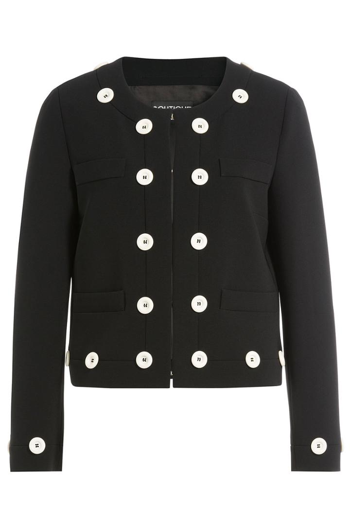 Boutique Moschino Boutique Moschino Crepe Jacket With Button Embellishment - None