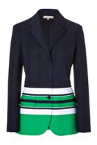 Michael Kors Collection Michael Kors Collection Cotton Blazer In Midnight/palm/white - Blue