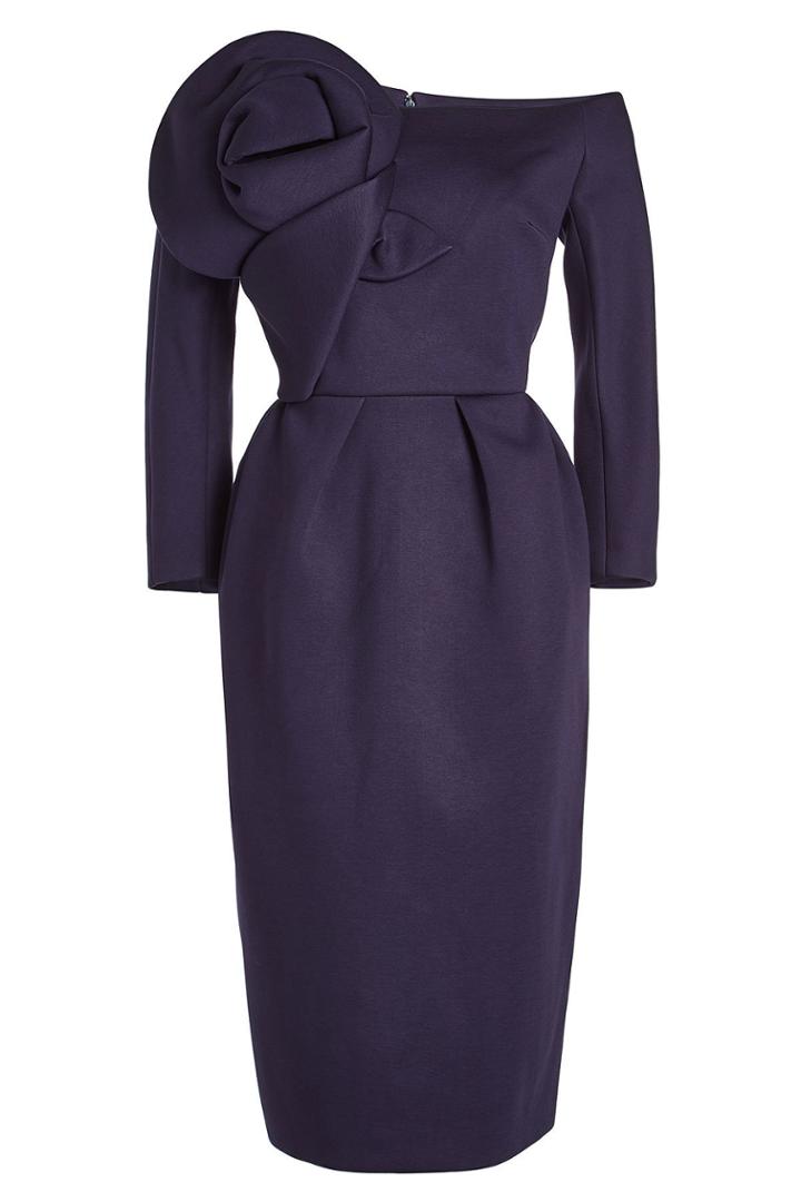 Delpozo Delpozo Midi Dress With Oversized Flower