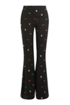 Alexander Mcqueen Alexander Mcqueen Wide Leg Pants With Embroidered Motifs - Multicolor