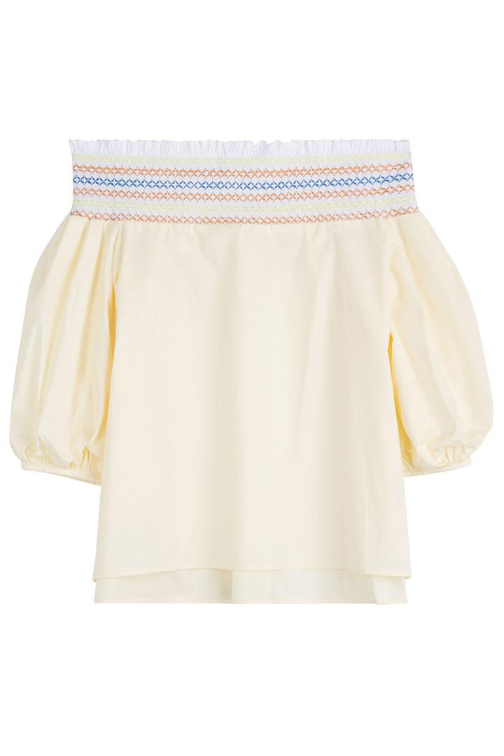 Peter Pilotto Peter Pilotto Cotton Top With Bardot Neckline - Yellow