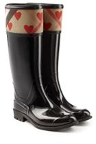 Burberry Shoes & Accessories Burberry Shoes & Accessories Patent Wellington Boots With Heart Print - Black