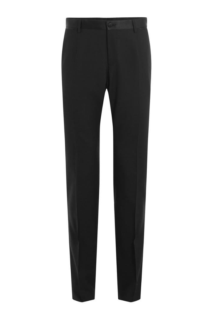 Dolce & Gabbana Dolce & Gabbana Virgin Wool Pants With Silk - Black
