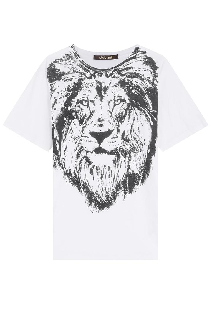 Roberto Cavalli Roberto Cavalli Printed Cotton T-shirt - White