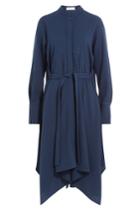 Nobi Talai Nobi Talai Draped Shirt Dress - Blue