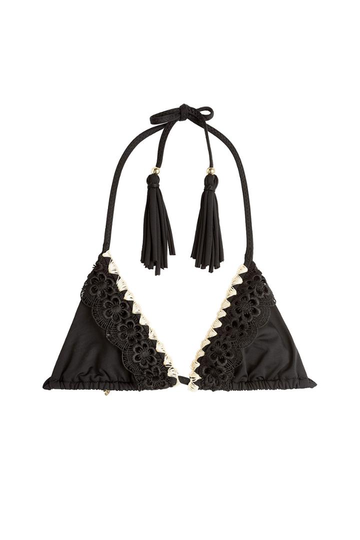 Ale By Alessandra Ale By Alessandra Embroidered Bikini Top - Black