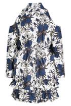 Nina Ricci Nina Ricci Printed Cotton Cold Shoulder Dress