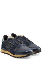Valentino Valentino Rockstud Sneakers With Leather - Blue