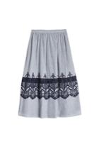 Steffen Schraut Steffen Schraut Striped Cotton Skirt With Embroidery