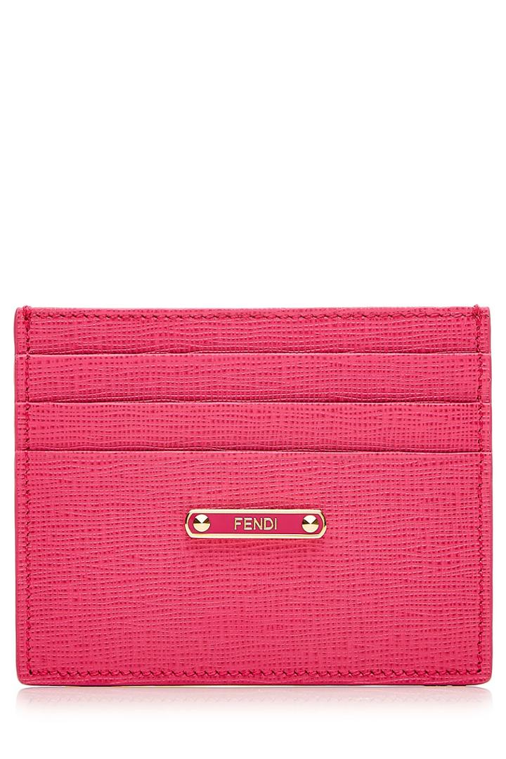Fendi Fendi Leather Card Holder - Pink