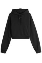 Off-white Off-white Cropped Cotton Hoody - Black
