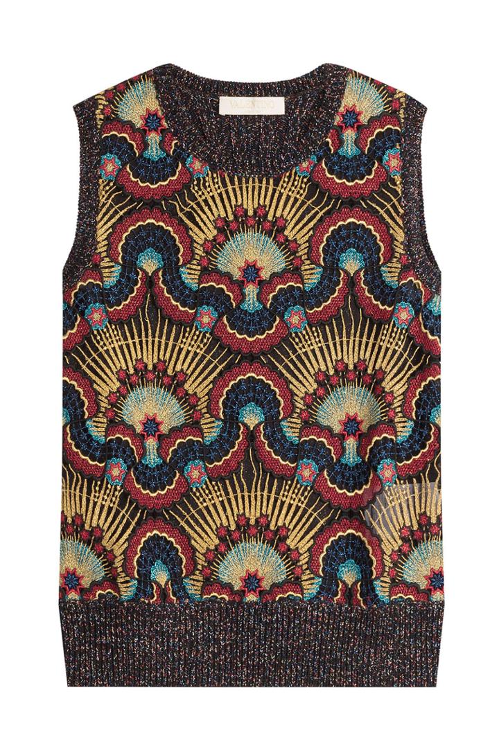 Valentino Valentino Wool Vest With Metallic Thread - Multicolored