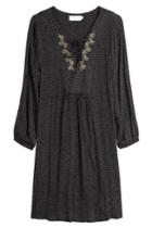 Velvet Velvet Embroidered Dress - Black