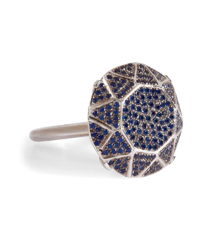 Ileana Makri White Gold/sapphire Gem Single Solitaire Ring