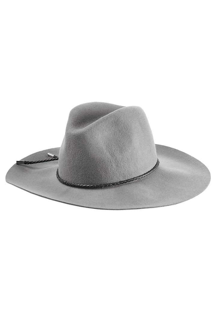 Emilio Pucci Emilio Pucci Felted Merino Wool Fedora With Leather Trim - Grey