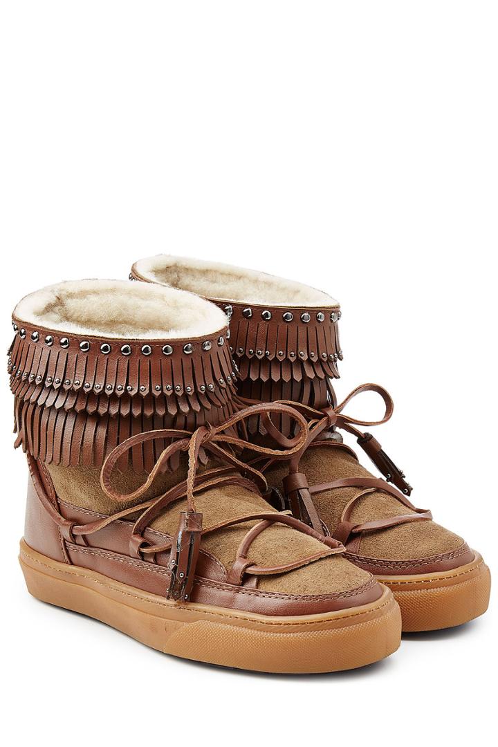 Inuikii Inuikii Ikkii Suede And Leather Boots With Shearling