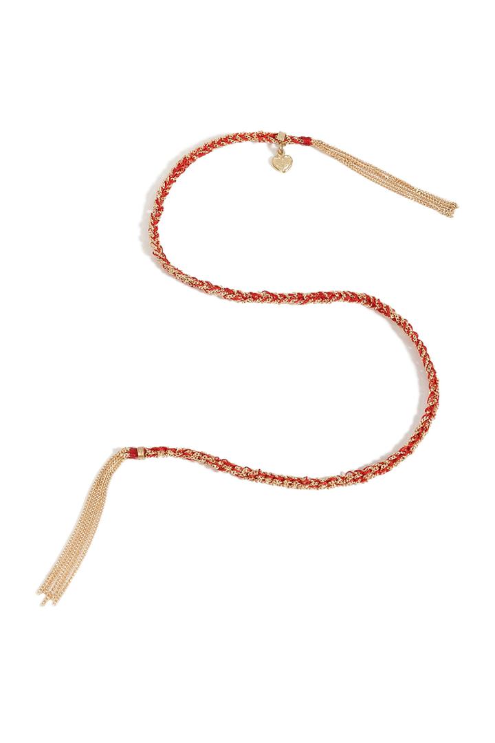Carolina Bucci Carolina Bucci 18k Gold/silk Woven Tassel Bracelet In Red