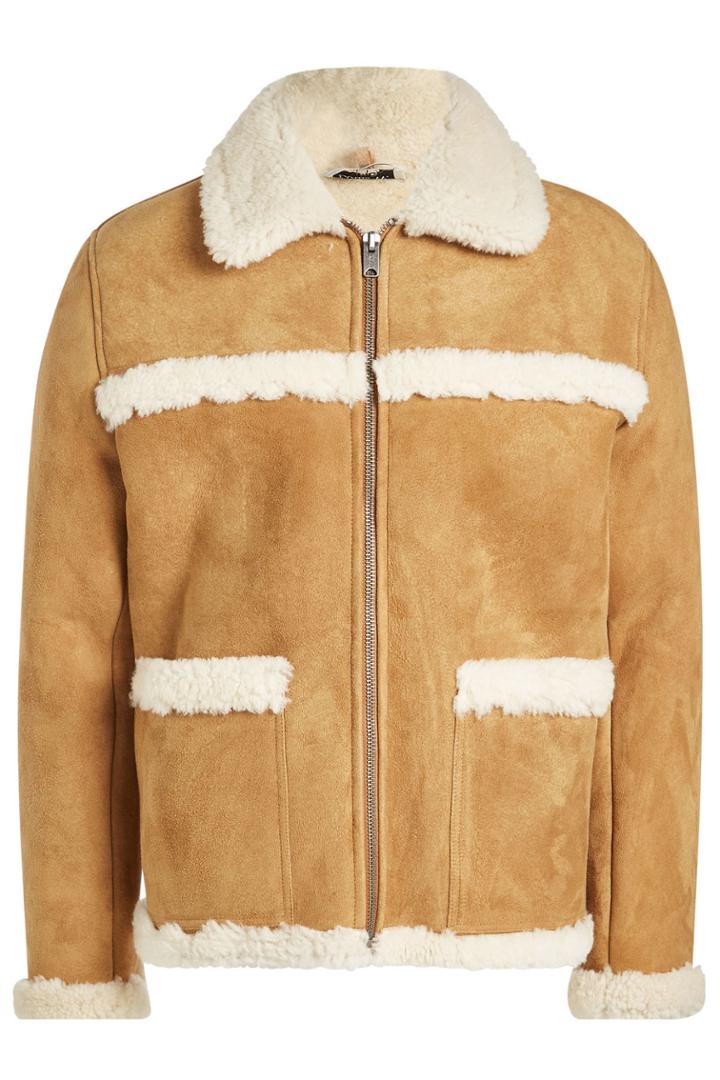 A.p.c. A.p.c. Suede Jacket With Shearling Trims