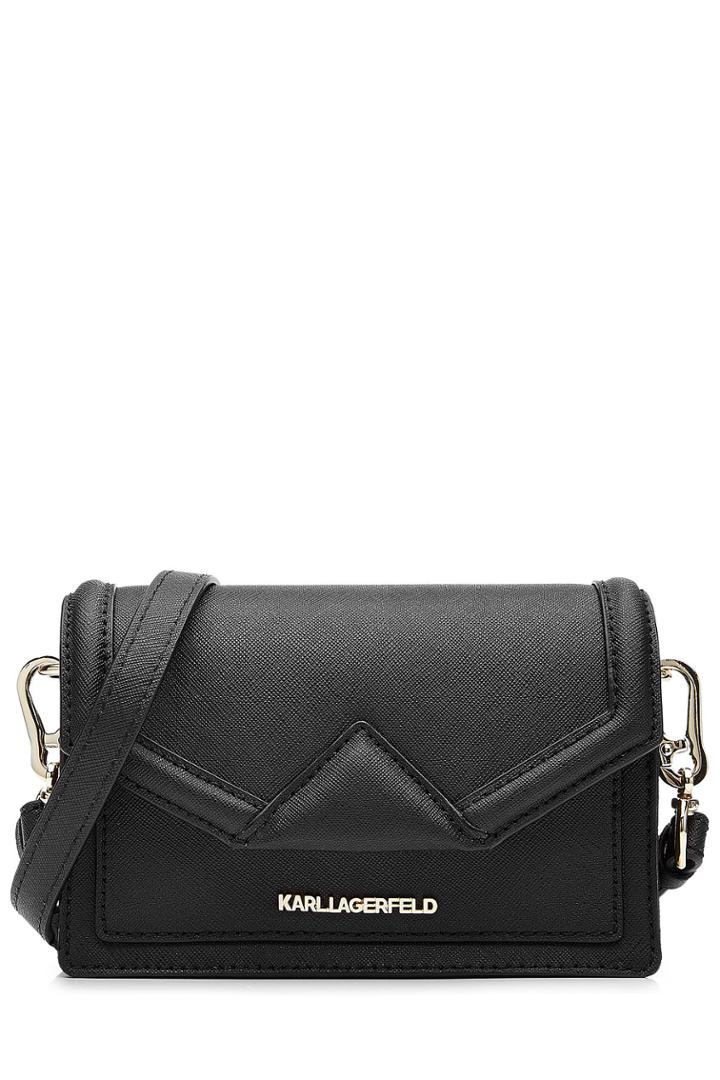 Karl Lagerfeld Karl Lagerfeld K Klassik Super Mini Leather Shoulder Bag - Black