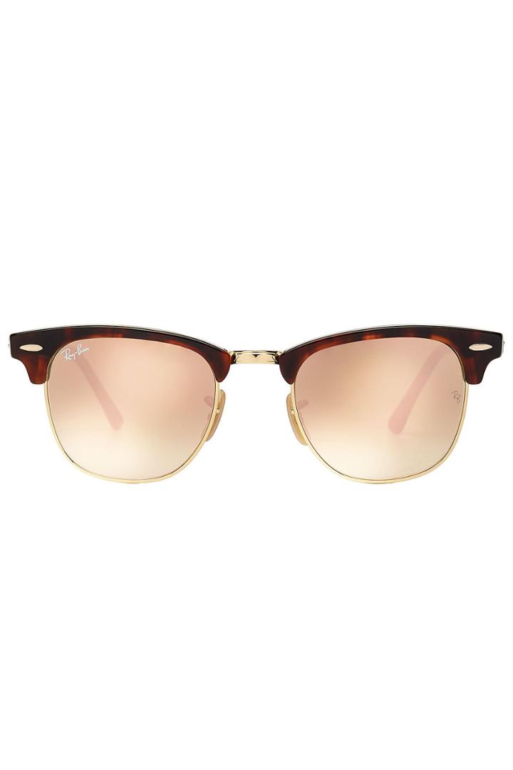 Ray-ban Ray-ban Tortoise Shell Clubmaster Sunglasses - Pink
