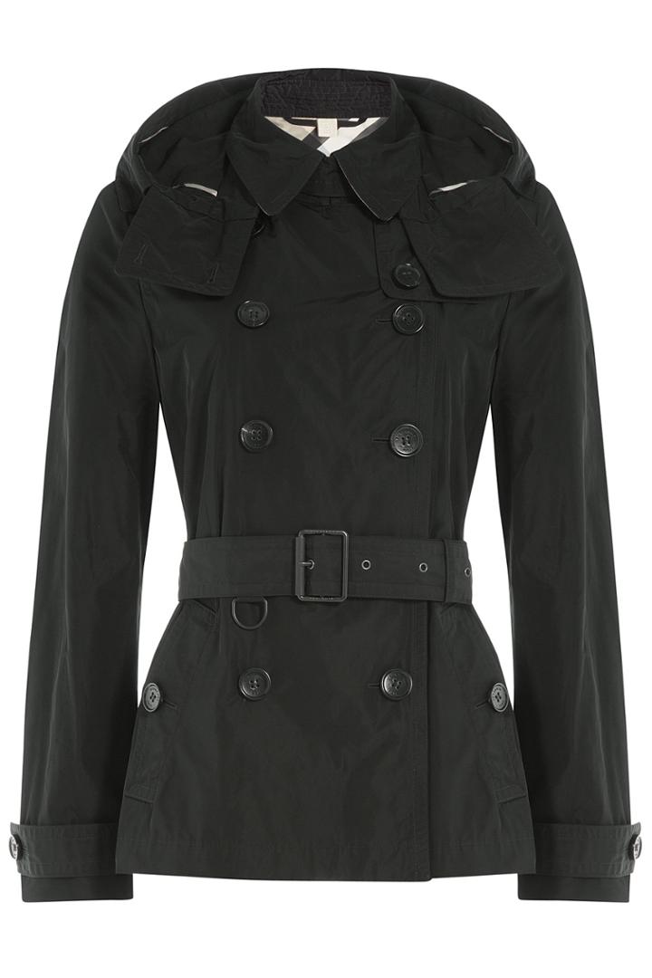 Burberry Brit Burberry Brit Waterproof Trench Jacket With Hood - Black