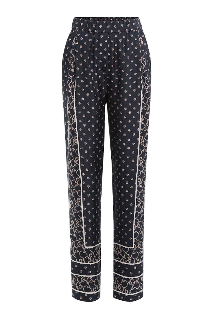 3.1 Phillip Lim 3.1 Phillip Lim Silk Scarf Print Draped Pants - Blue