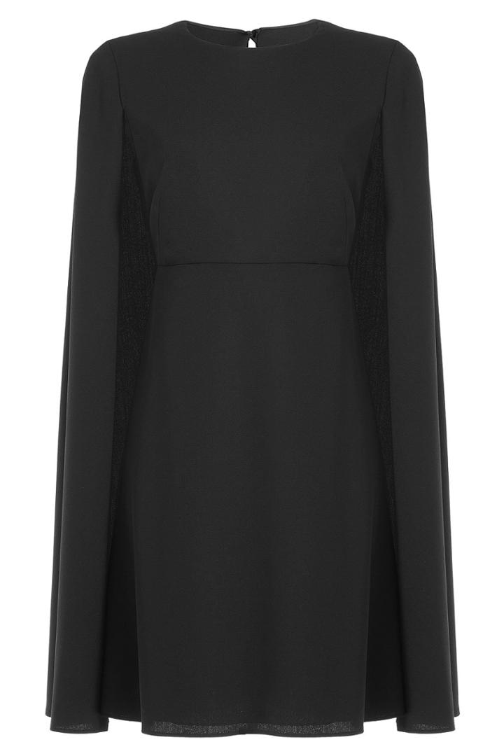 Valentino Valentino Wool Cape Dress - Black