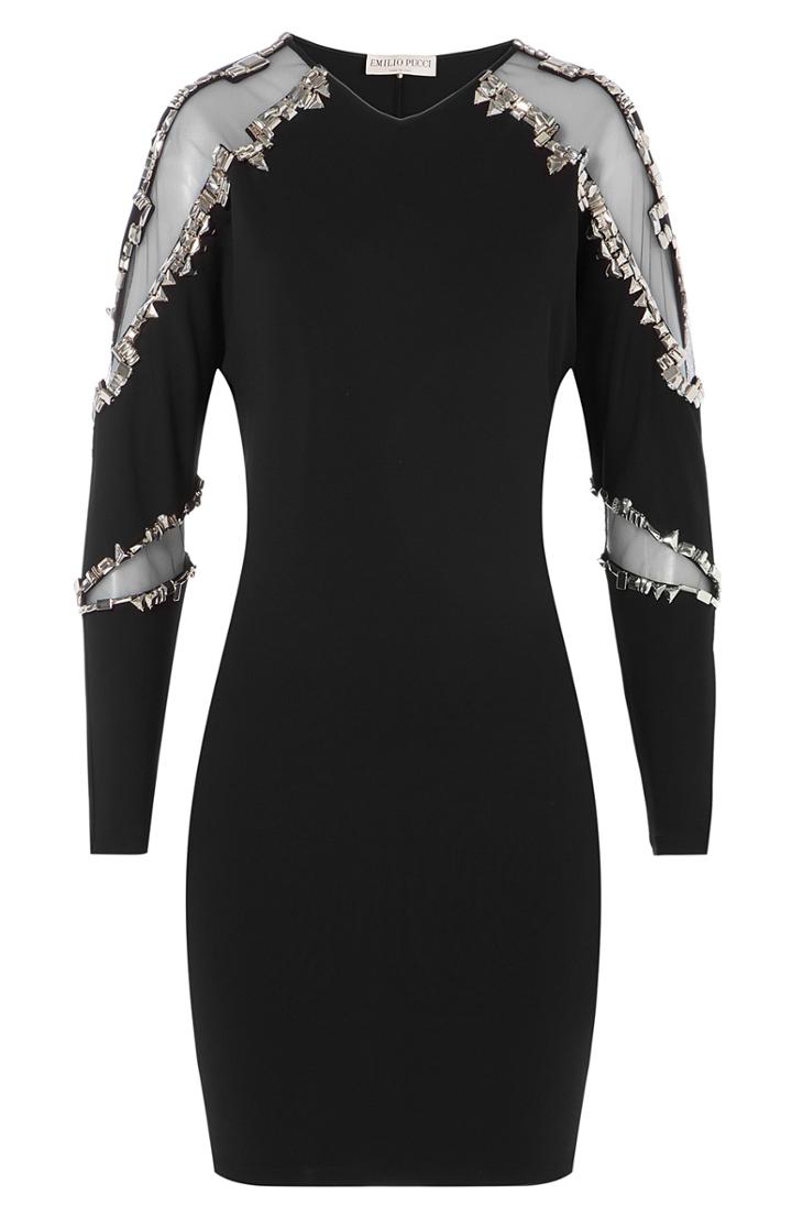 Emilio Pucci Sheer-paneled Embellished Dress