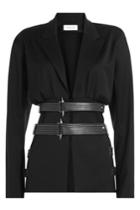 Mugler Mugler Virgin Wool Blazer With Leather Belt