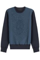 Alexander Mcqueen Alexander Mcqueen Embroidered Cotton Sweatshirt - Blue