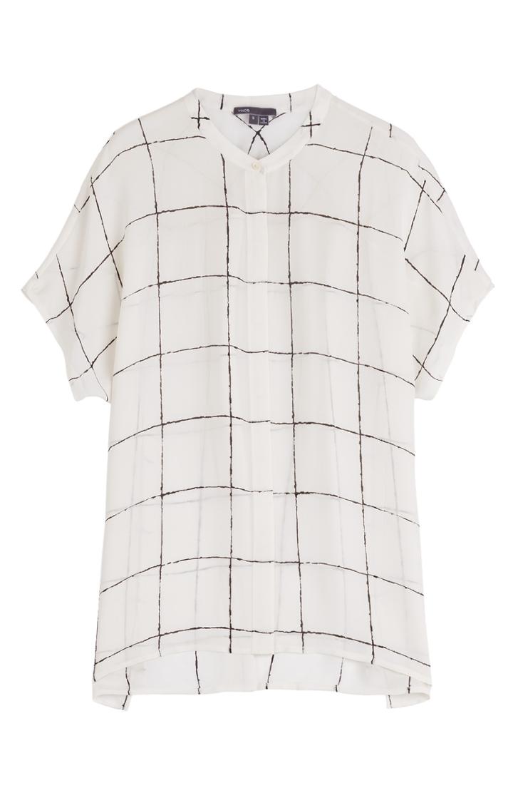 Vince Window Pane Silk Top