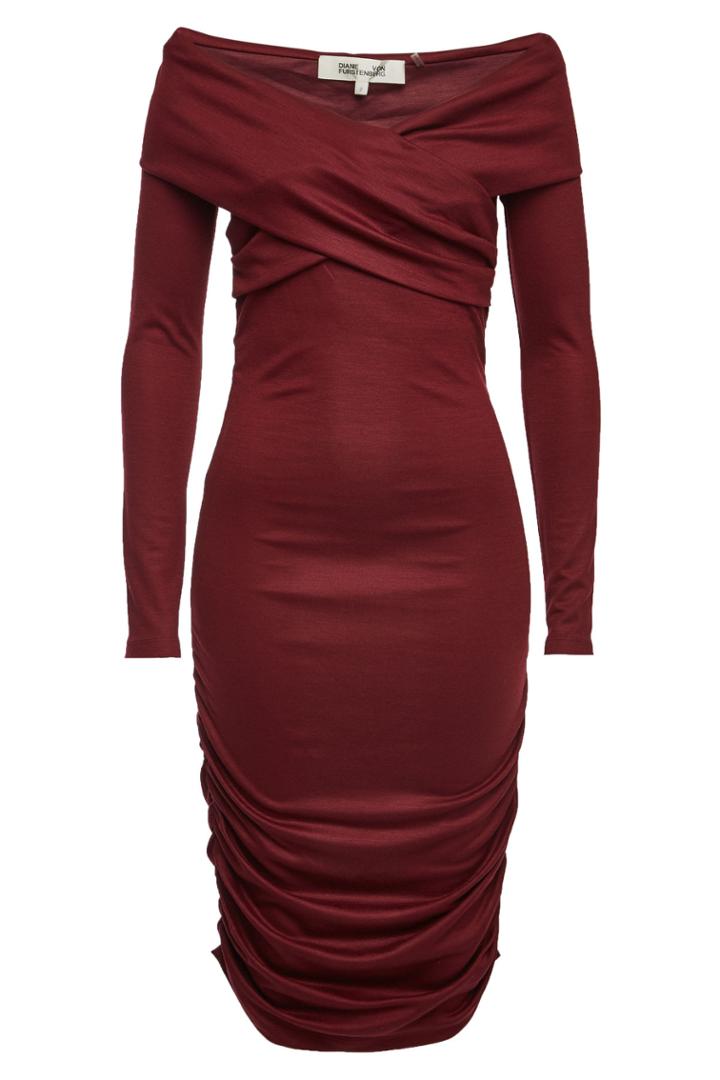Diane Von Furstenberg Diane Von Furstenberg Off-shoulder Mini Dress With Virgin Wool