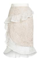 Self-portrait Self-portrait Lace Skirt With Frills - White