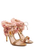 Rupert Sanderson Rupert Sanderson Petal Embellished Leather Sandals - Beige