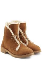 Ugg Australia Ugg Australia Suede Lace-up Boots With Searling Lining - Brown
