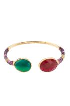 Gas Bijoux Gas Bijoux Duality Serti Large 24kt Gold Plated Bracelet - Pink