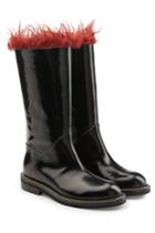 Marni Marni Patent Leather Knee Boots With Shearling Insole