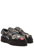Alexander Mcqueen Alexander Mcqueen Embellished Leather Monk Shoes