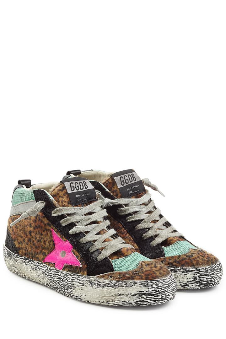 Golden Goose Golden Goose Mid Star Suede And Faux-fur Sneakers
