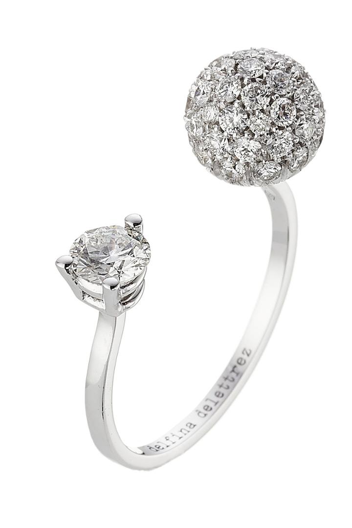 Delfina Delettrez Delfina Delettrez 18kt White Gold Sphere Ring With White Diamonds