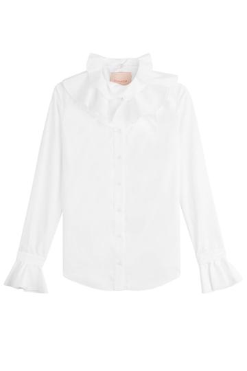 Roksanda Ilincic Roksanda Ilincic Cotton Shirt With Ruffles - Blue