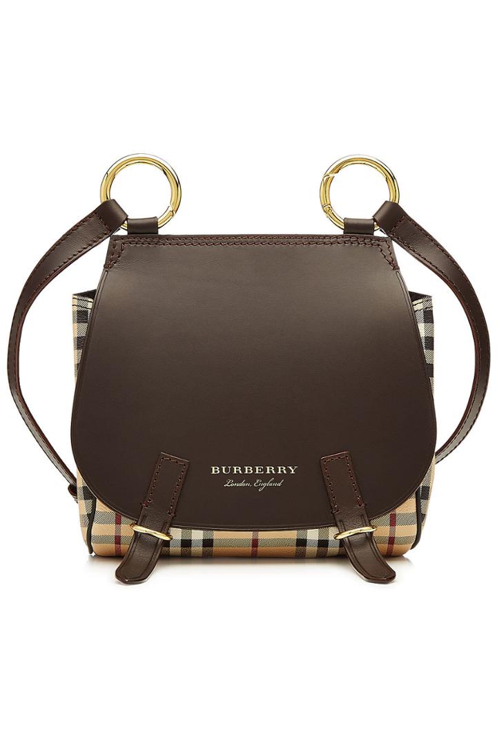 Burberry Burberry Bridle Leather Cross-body Bag With Check Print
