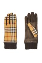 Burberry Burberry Checked Leather Gloves
